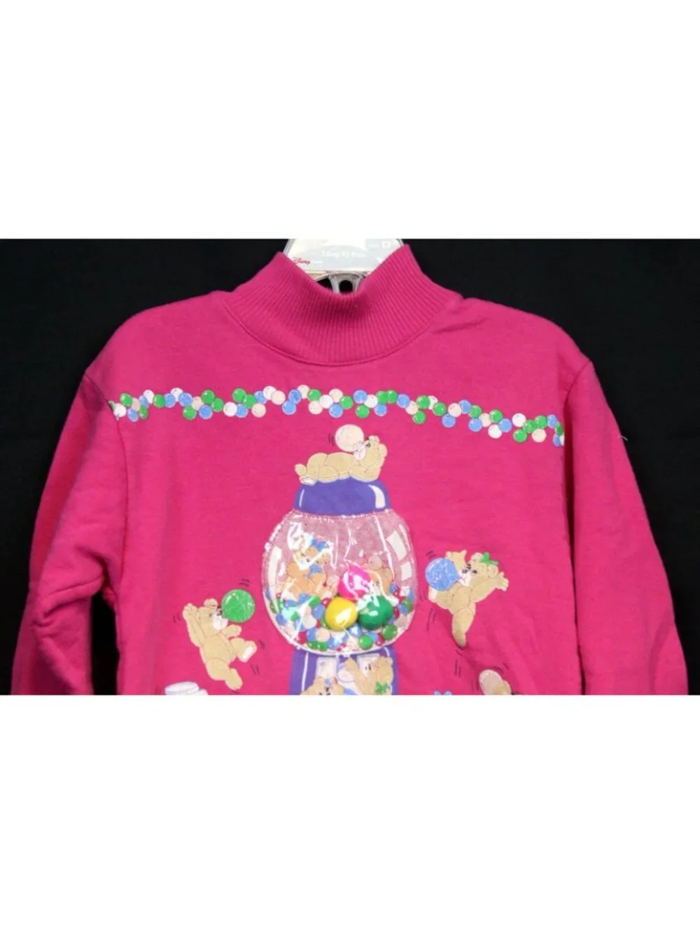 Spumoni 2pc Outfit 4 Lg Teddy Bear Bubble Gum Machine Coin Pink Sweatshirt Pants